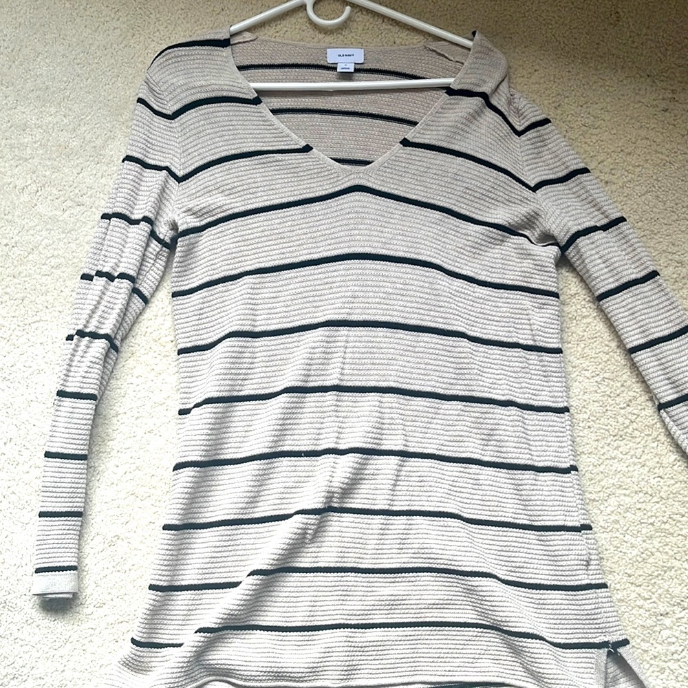 Striped tunic sweater